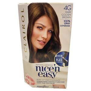 Clairol Nice'n Easy Permanent Hair Dye 4G Dark Golden Brown Hair Color